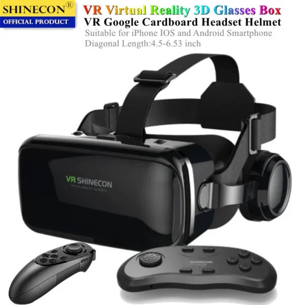 G04E Virtual Reality VR Glasses Stereo Google Cardboard BOX VR Headset Helmet Watch 3D Video&Game for Cellphone,Support Gamepad