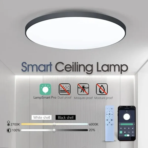 Smart Led Ceiling Lamp 36W 50W Dimmable Modern Led Ceiling Lights With APP Remote Control For Bedroom Living Room